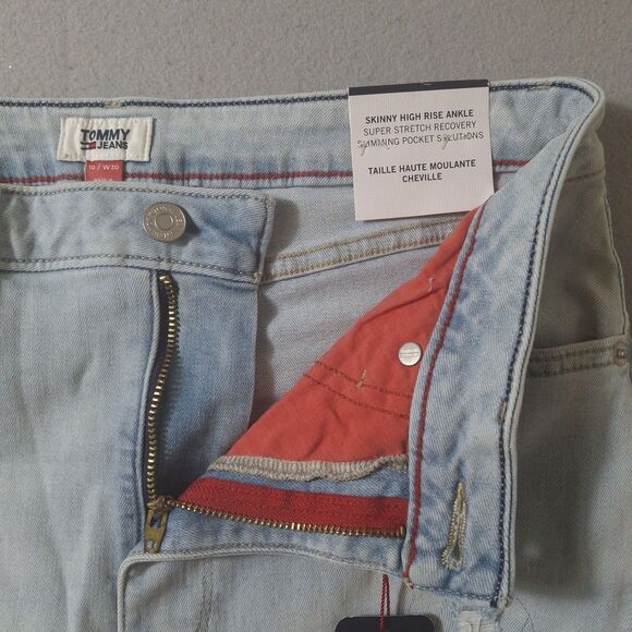 Tommy Hilfiger Tommy Jean Skinny High Rise Ankle 10 30x28 NWT Distressed Stretch - Picture 10 of 14